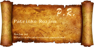 Patrisko Rozina névjegykártya
